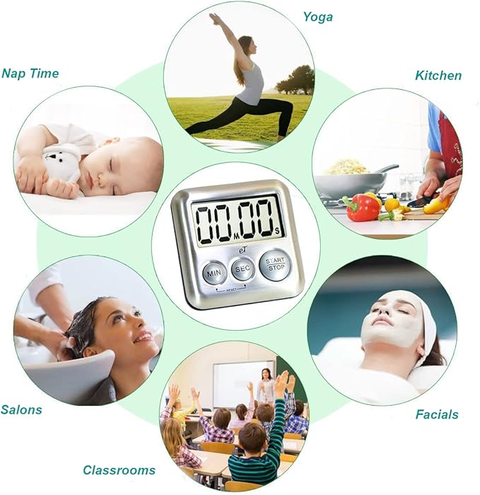 Elegant Digital Kitchen Timer Stainless Steel - Image 7