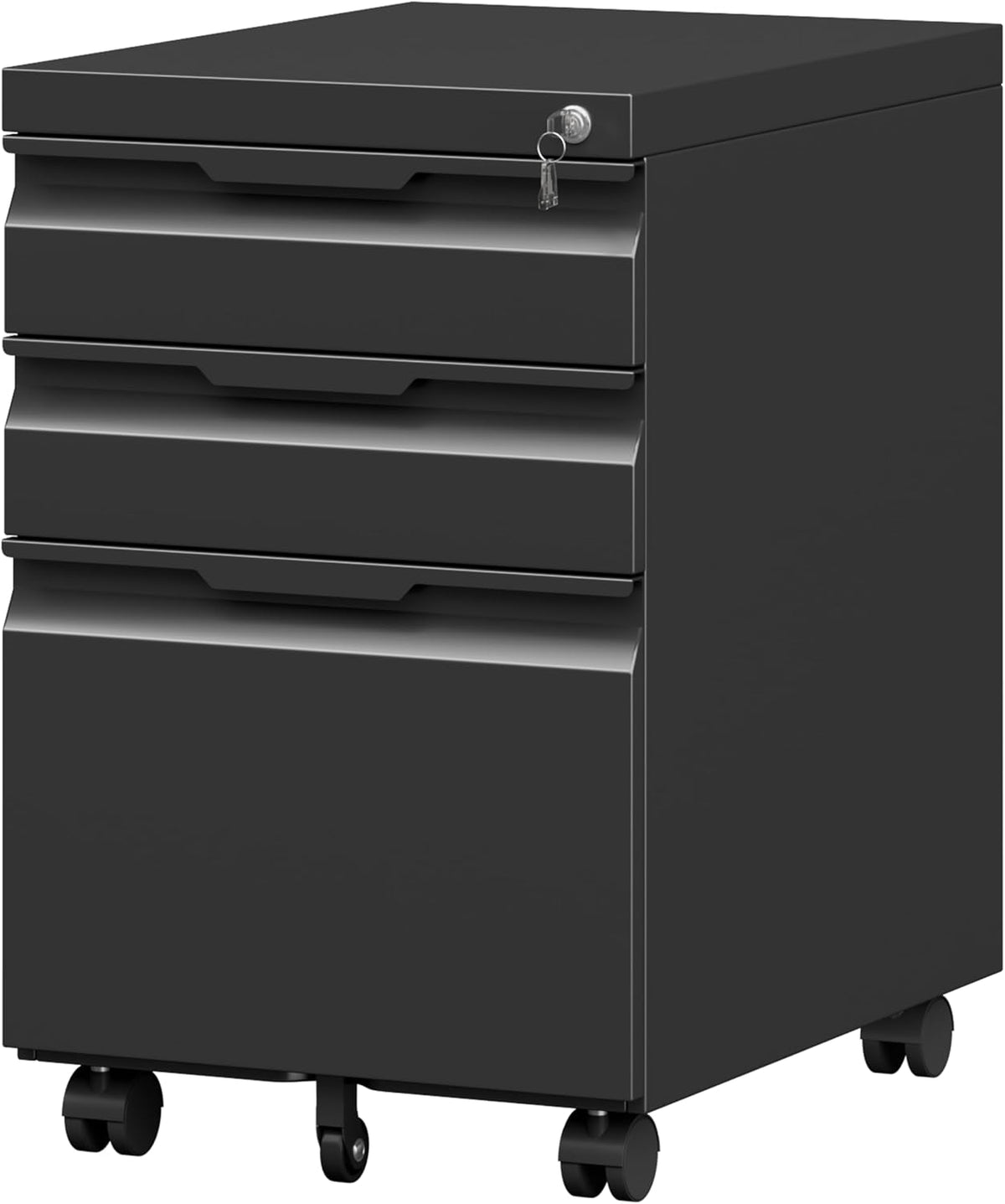 Mobile File Cabinet with Lock,3 Drawer Under Desk Metal Rolling Filing Cabine...