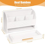 Mail Organizer Countertop Kitchen-White Mail Holder Countertop Drawers Wood - Image 4