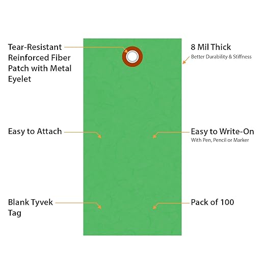 SmartSign 4.75 x 2.375 inch “Green” Blank Tyvek Shipping Tags - Image 4