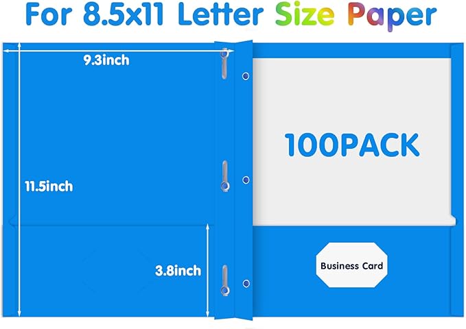 Two Pocket Folder, HERKKA 100 Pack 2 Pocket Folders - Image 2