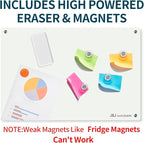 Magnetic Whiteboard, Glass Dry Erase Board 4' x 3' White Surface, Home School - Image 3