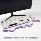 Gel Keyboard and Mouse Wrist Rest Set,Wrist Pad for Computer Keyboard | Purple Wrist Support for Keyboard 60%/68%/75%, Keyboard Cushion, Comfort & Support for Typing and Gaming