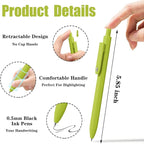 Piochoo Gel Pens, 8 Pack Fine Point Black Ink Smooth Writing Ink Pen, - Image 2