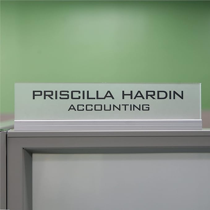 Printex Design - Personalized Office CUBICLE Name Plate & Sign. Modern Aluminum - Image 3