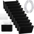 Tenceur 10 Pcs Single Pocket Wall Mount File Holder Black Plastic Wall Pocket by Tenceur