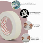 SWRT Masking Tape 1 inch x 55 Yards x 24 Rolls, Adhesive Painting Tape Bulk - Image 3