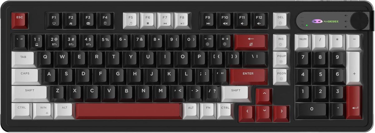 MageGee GK960 Wireless Keyboard, 98 Keys Tri-Mode BT/2.4G/Wired Membrane Gami...