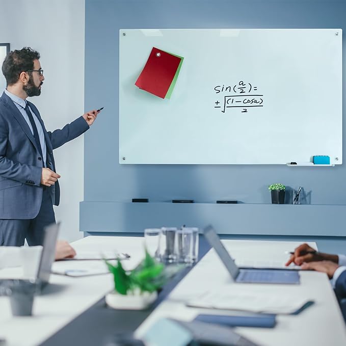 Magnetic Glass Dry Erase Board 36"x60" Glass Whiteboard 36"x60" Wall Mounted - Image 4