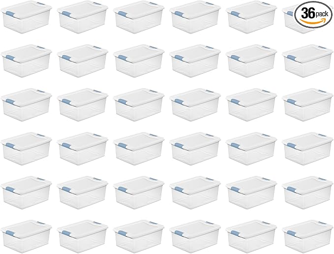 Sterilite 36-Pack Latching Box, Under Bed Storage Bins by Sterilite