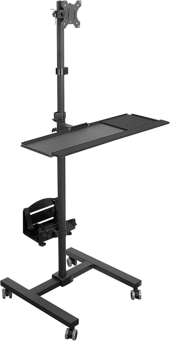 Mount-It! Rolling Computer Cart on Wheels, Mobile Desk Workstation - Image 9