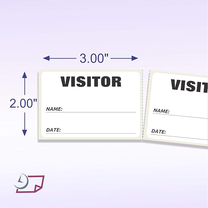 NextDayLabels - 3 x 2 Visitor Labels Pass, ID Labels and Safety Identification - Image 2