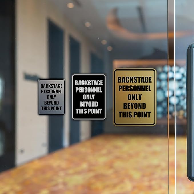 Portrait Round Backstage Personnel Only Beyond This Point Door or Wall Sign - Image 5