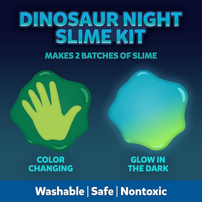 Elmer’s Glue Slime Kit Dinosaur Night Makes Color Changing and Glow in the Dark - Image 3