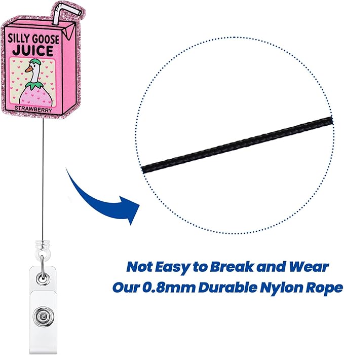 Silly Goose Juice Funny Badge Reel, Retractable ID Card Badge Holder, Office - Image 5