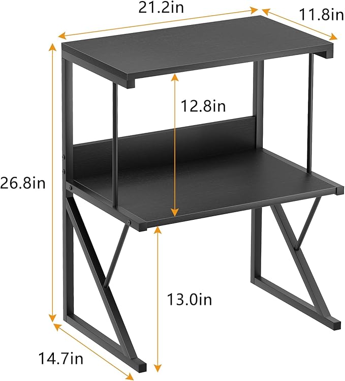 aboxoo Printer Stand for Desk, Desktop Printer Shelf Large 3-Tier Multi-Purpose - Image 3
