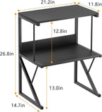 aboxoo Printer Stand for Desk, Desktop Printer Shelf Large 3-Tier Multi-Purpose - Image 3