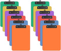 Zoenley A4 Plastic Clipboard Set of 12, Bright Colorful 12.5 x 9 Letter Size by Unknown