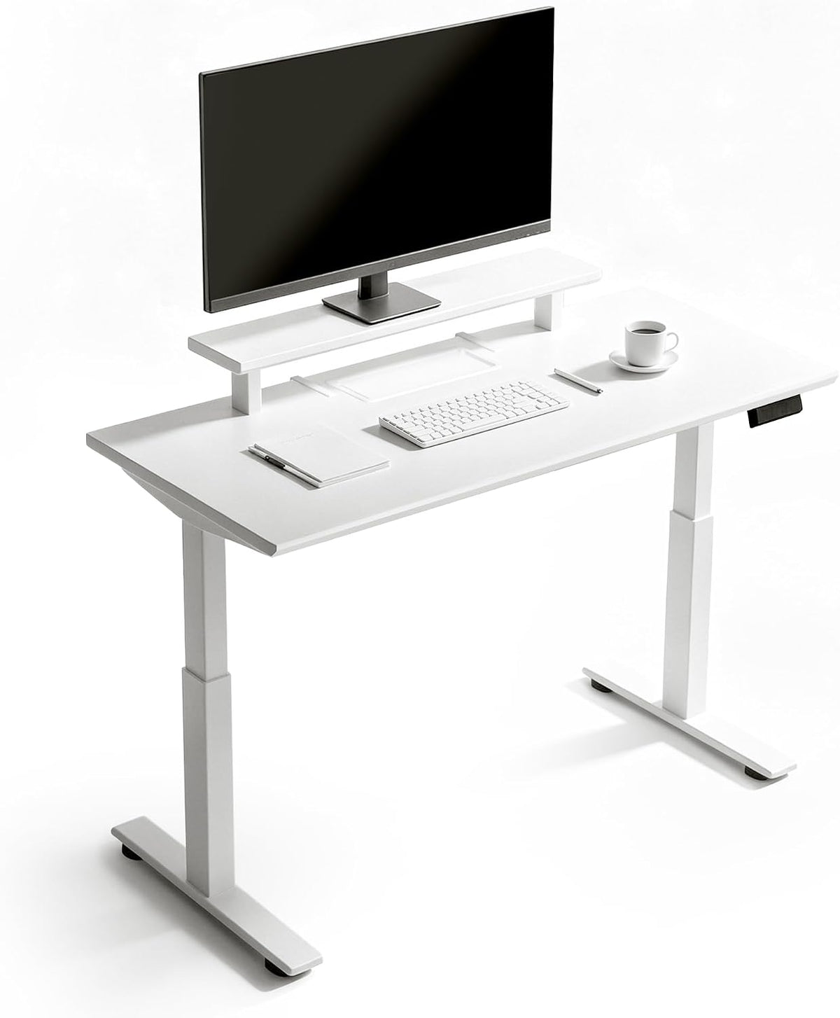 Electric Standing Desk 47.2" x 23.6", White Height Adjustable Sit S...