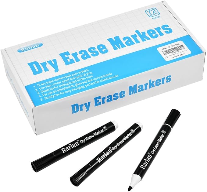 Rarlan Dry Erase Markers Bulk, Chisel Tip - Image 2