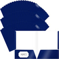 Jutom 50 Pcs 2 Pocket Glossy Paper Folders Glossy Paper Laminated Portfolios