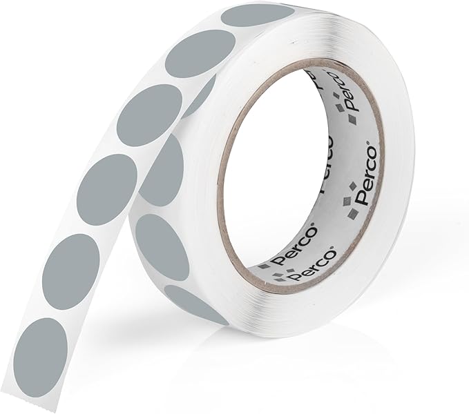 Perco Grey 1-Inch Round Circle Dot Sticker Labels by Perco