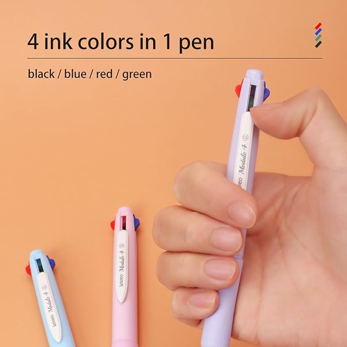 Lekreo Multi-color Ballpoint Pens, 4-in-1 Colored Pens 0.7 Medium Fine Point - Image 4