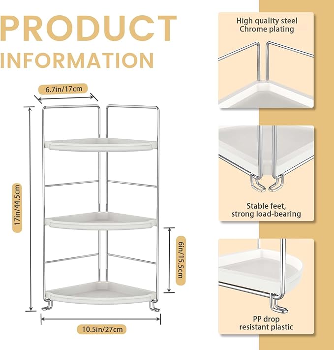 JANUS LiANG 3-Tier Bathroom Counter Organizer, Plastic Bathroom Organizer - Image 2