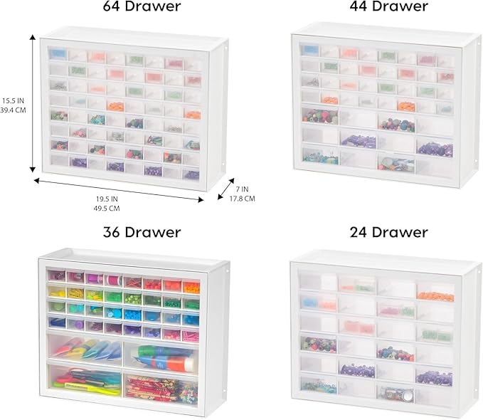 IRIS USA Bead Organizer Storage Bin Drawer Cabinet, 64-Drawer Plastic - Image 8