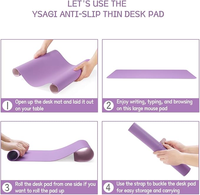 YSAGi Non-Slip Leather Desk Pad, Waterproof Laptop Computer Desk Keyboard Mat - Image 7