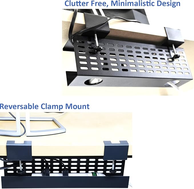 AEONS Under Desk Cable Management Tray Black Horizontal 16-inch Under Desk - Image 4