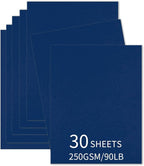 30 Sheets Navy Blue Cardstock 8.5'' x 11'', 250gsm/90lb Heavyweight Cover by Bazyrock