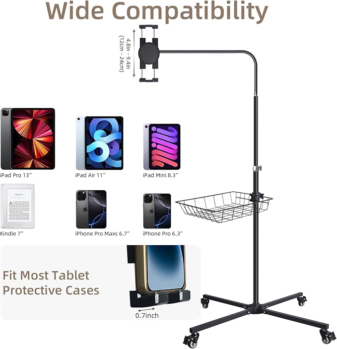 Coslony Adjustable Floor Standing Tablet Stand - Image 8