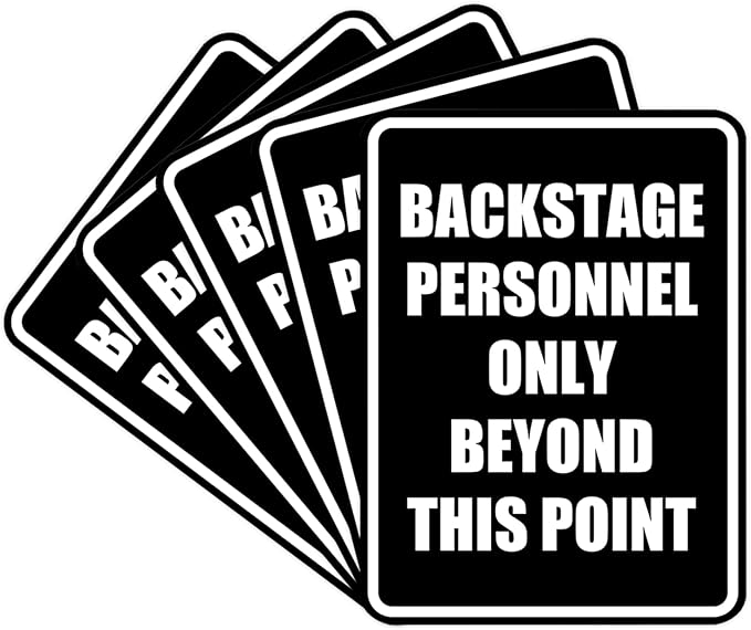 Portrait Round Backstage Personnel Only Beyond This Point Door or Wall Sign by SignsByLITA