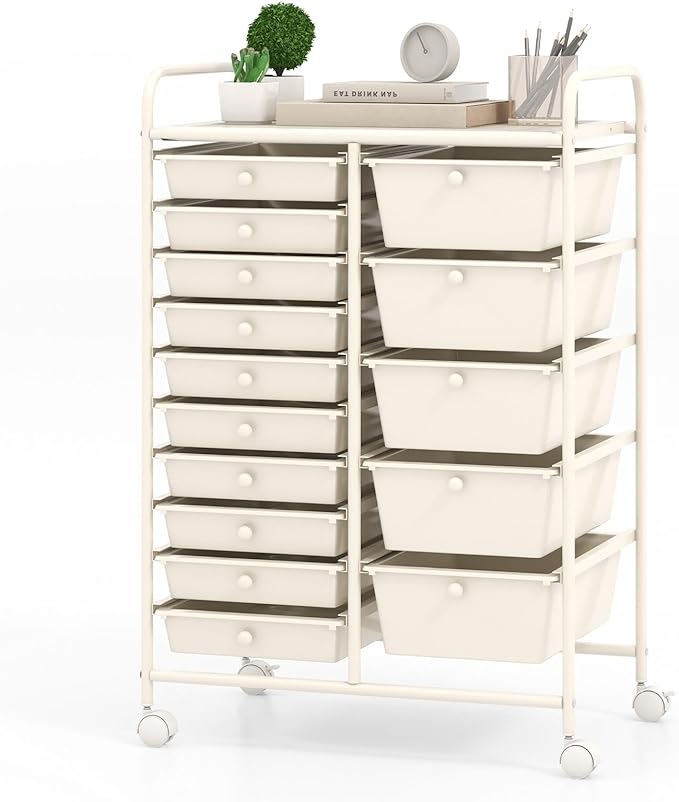 GLACER 15 Drawers Rolling Cart, Storage Cart by GLACERGrowupinhappiness