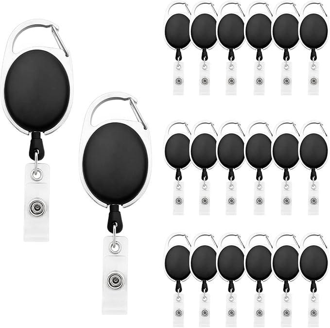 Fushing 20Pcs Retractable ID Badge Holders ID Badge Reels by Fushing