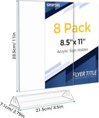 Smarpau Acrylic Sign Holder 8.5x11, 8 Pack Double-Sided Picture Frames Display - Image 4