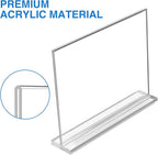 10 Pack Acrylic Sign Holder 8.5 x 11 Horizontal, Double-Sided Stand up Table - Image 6