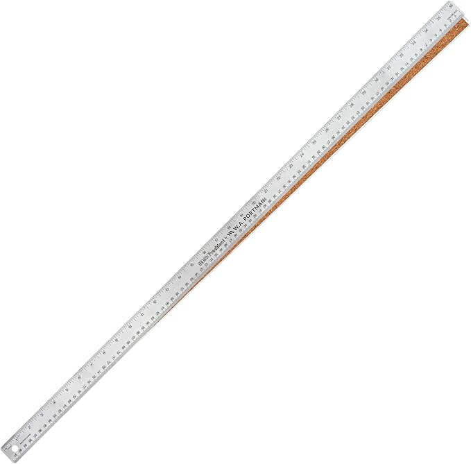 Breman Precision Metal Ruler 36 Inch Cork Back – Stainless Steel Straight Edge by WAPortman