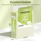 SUNEE 3 Ring Binder 2 Inch 1 Pack, Light Yellow - Image 7