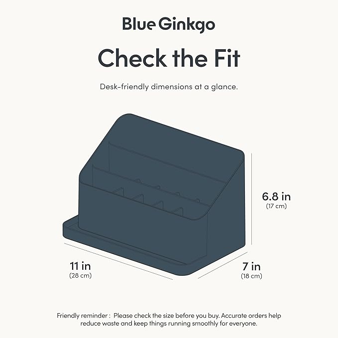 BLUE GINKGO Desk Organizer – Korean-Made Office Storage - Image 3