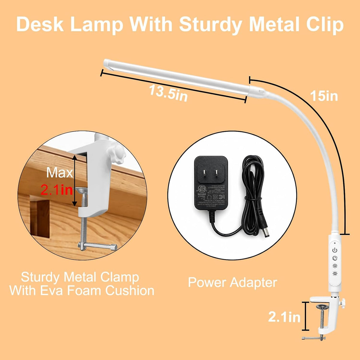 Diesisa Nail Light for Desk: 360° Flexible Long Gooseneck Nail Desk Lamp