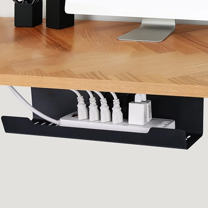 VIDOR Under Desk Cable Management Tray 2-Pack, No Drill Alloy Steel - Image 3