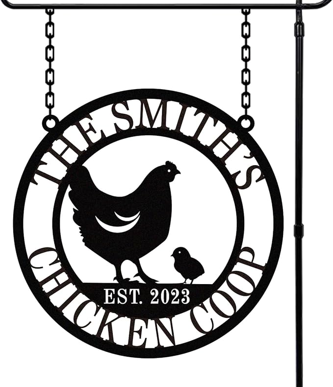 Personalized Metal Coop Sign, Custom Chicken Name Sign, Chicken Coop Decor - Image 4