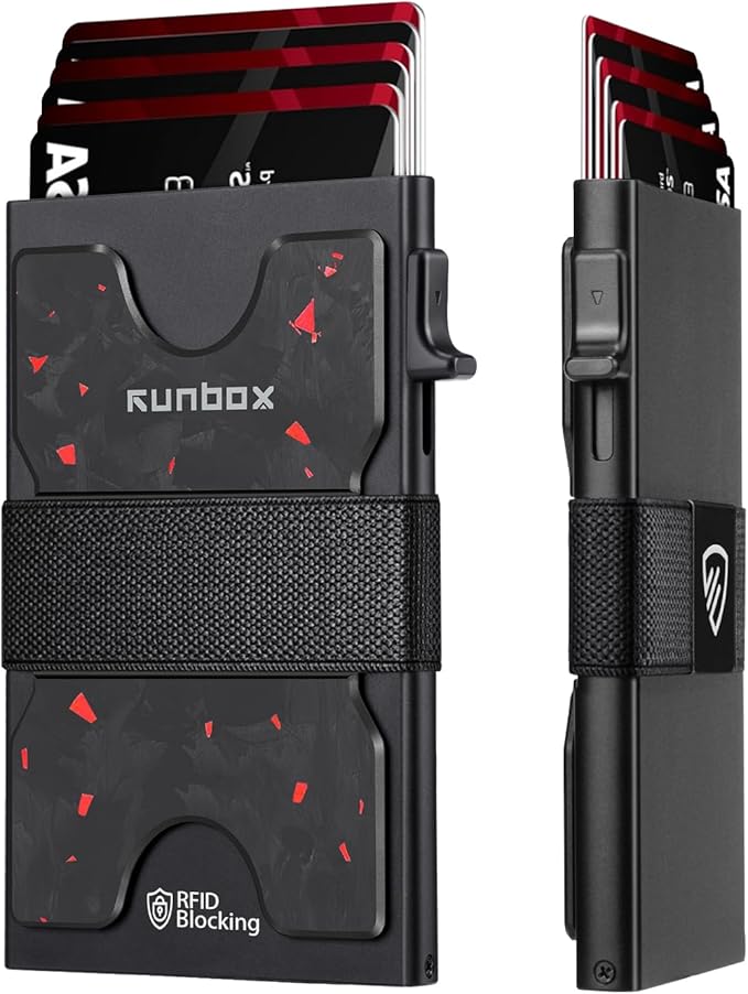RUNBOX Slim Card Holder Wallet for Men, Minimalist RFID Blocking Wallet by RUNBOX
