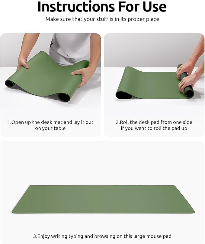YSAGi Leather Desk Protector, Office Mat, Large Mouse Mat, Non-Slip PU Leather - Image 9