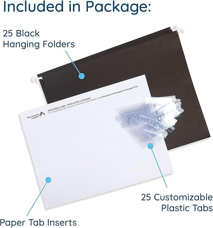 Blue Summit Supplies Hanging File Folders, 25 Reinforced Hang Folders, Designed - Image 2