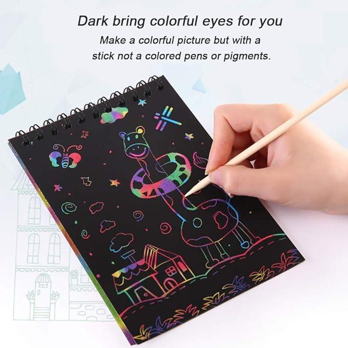 POKONBOY 16 Pack Scratch Arts and Crafts Notebooks, Scratch Note Pads - Image 3