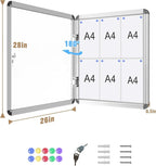 Mifuro 28"x26" Enclosed Bulletin Board, Lockable Weather-Resistant Aluminum - Image 5
