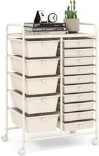 LDAILY 15 Drawer Rolling Storage Cart, Rolling Cart by LDAILY